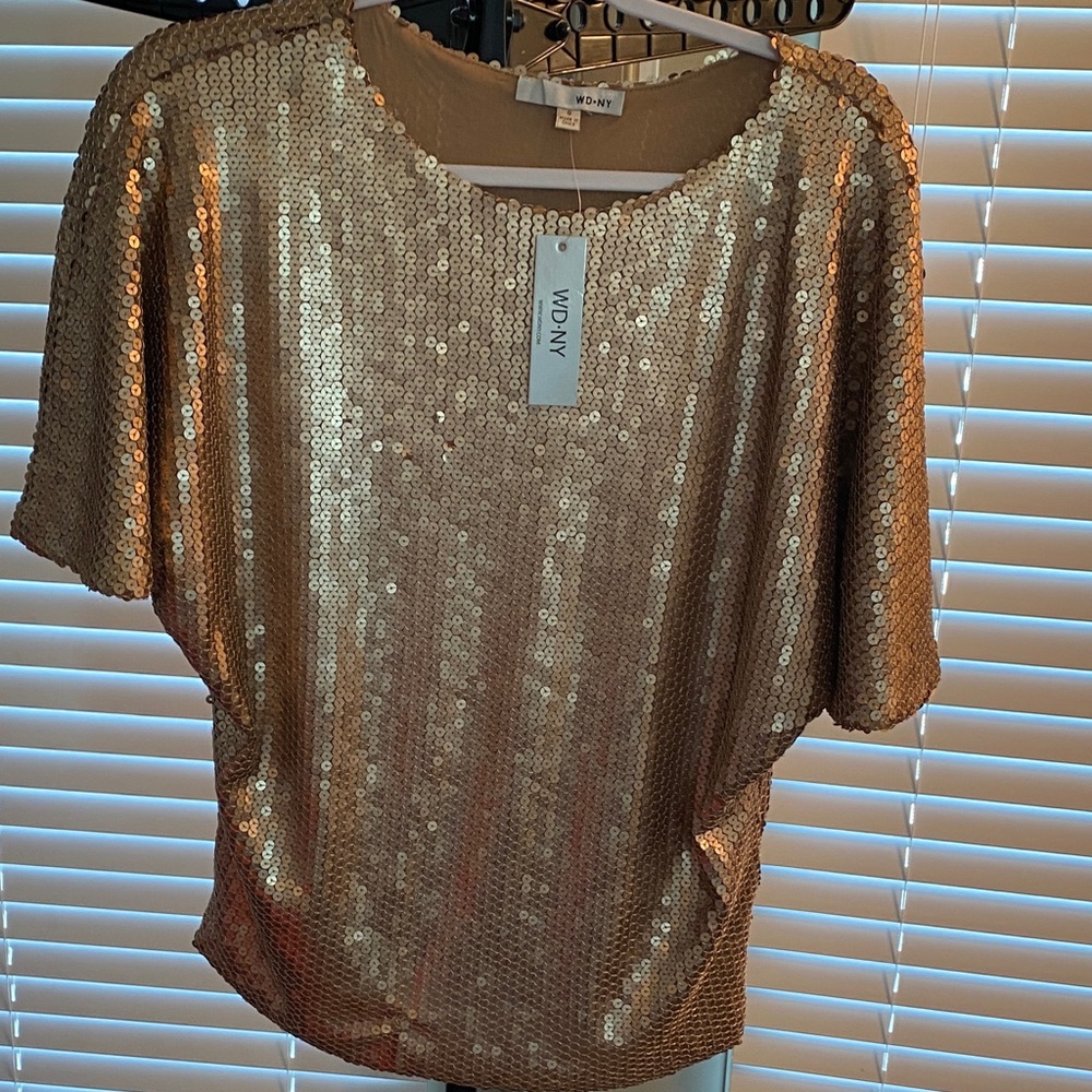 WD.NY Gold Sequin Blouse